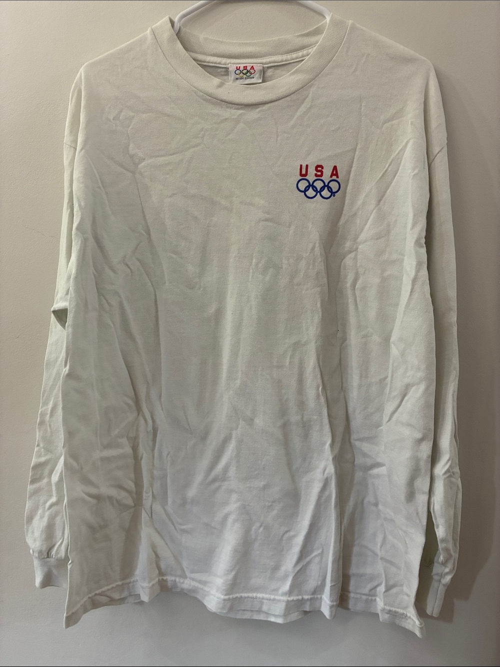 Vintage USA Olympic Long Sleeve Tee - White - winter Utah Olympics
